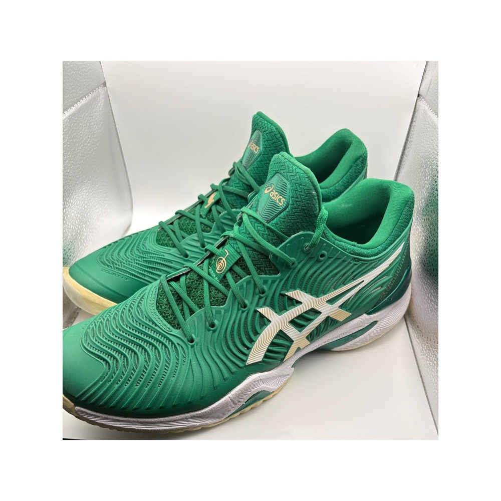 Asics Court FF 2 Novak Djokovic Green White Tennis Shoes Mens 1041A344-300 - Picture 3 of 10